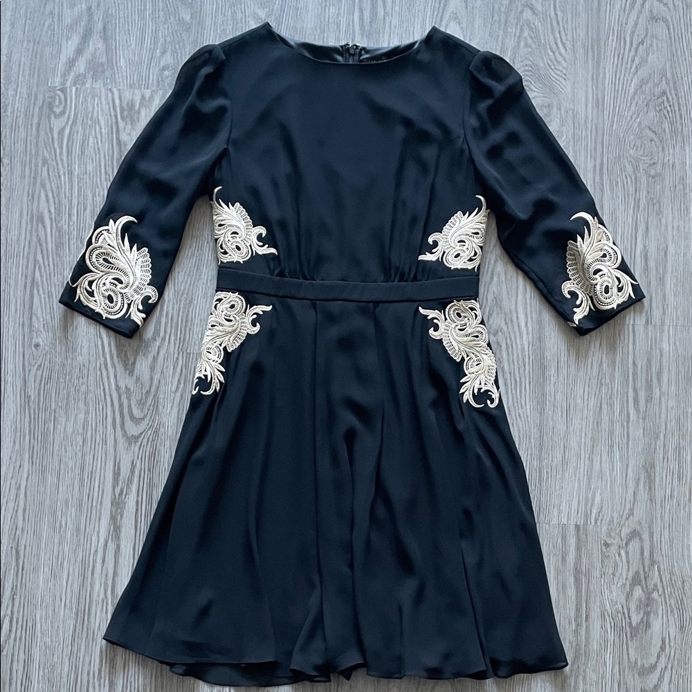 Ted Baker London Black Dress with Gold Detailing